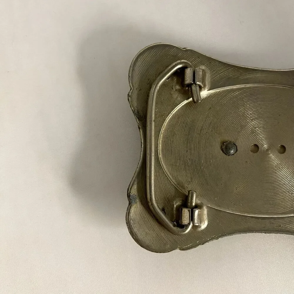 #7798 Pewter Saddle Belt Buckle only 4 x 2.5 inches